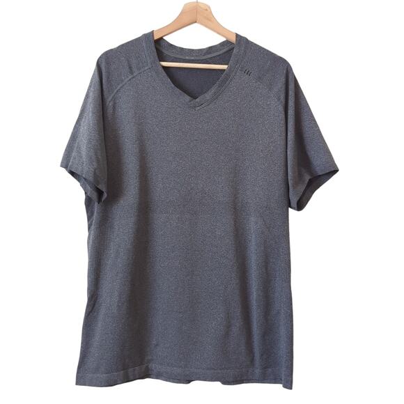Lululemon Athletica Men's Short Sleeve Gray Top Mesh Breathable Yoga Workout XL - Picture 1 of 7